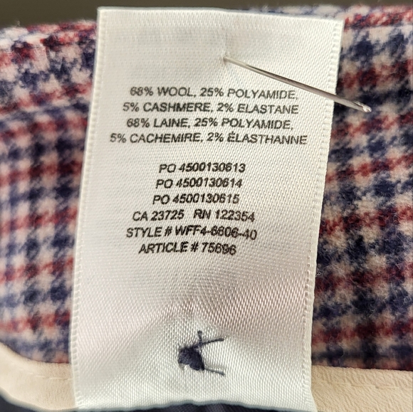 Aritzia Wilfred Tie-Front Wool/Cashmere Blend Pant size 14 in Eliot Plaid - Picture 6 of 6